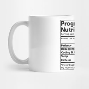 Programmer Nutrition Facts Mug